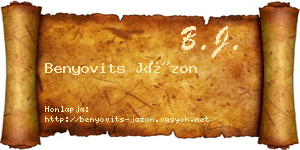 Benyovits Jázon névjegykártya